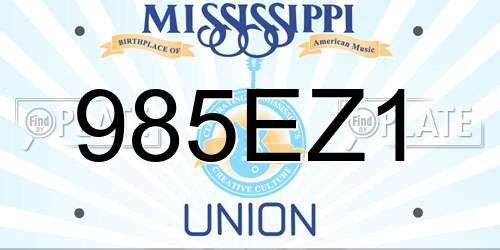 985EZ1 Mississippi License Plate