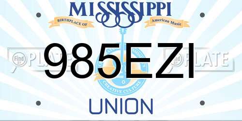985EZI Mississippi License Plate