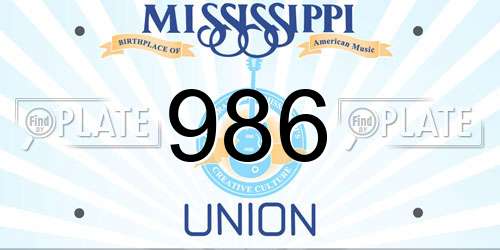 986 Mississippi License Plate