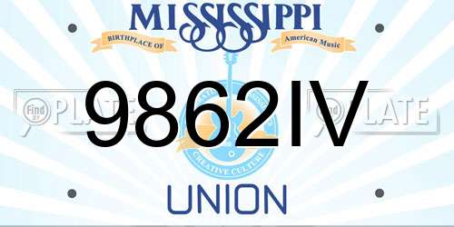 9862IV Mississippi License Plate