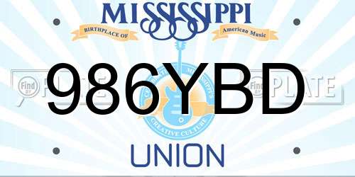 986YBD Mississippi License Plate