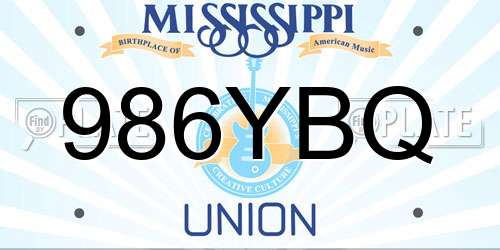 986YBQ Mississippi License Plate