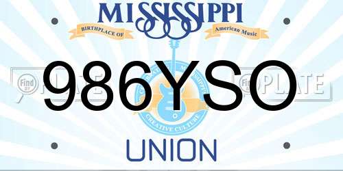 986YSO Mississippi License Plate