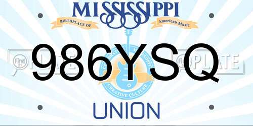 986YSQ Mississippi License Plate