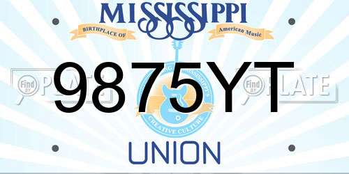 9875YT Mississippi License Plate