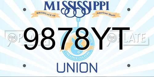 9878YT Mississippi License Plate
