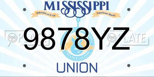 9878YZ Mississippi License Plate