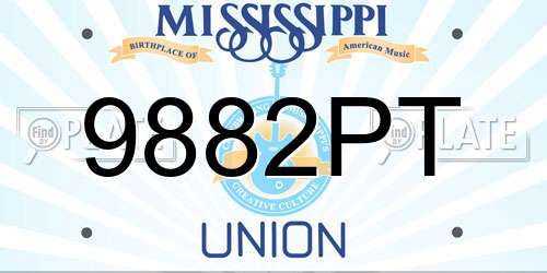 9882PT Mississippi License Plate