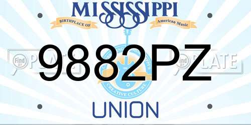 9882PZ Mississippi License Plate