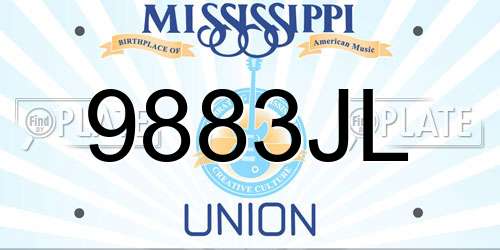 9883JL Mississippi License Plate