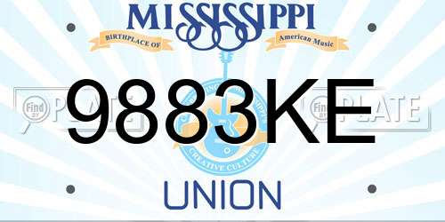 9883KE Mississippi License Plate