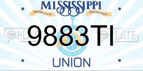 9883TI Mississippi License Plate