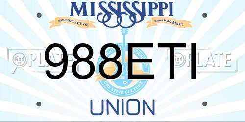 988ETI Mississippi License Plate