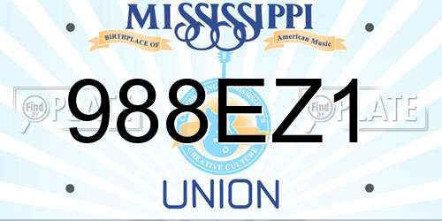 988EZ1 Mississippi License Plate