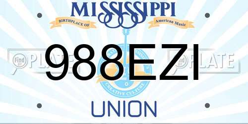988EZI Mississippi License Plate