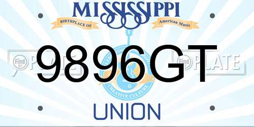 9896GT Mississippi License Plate