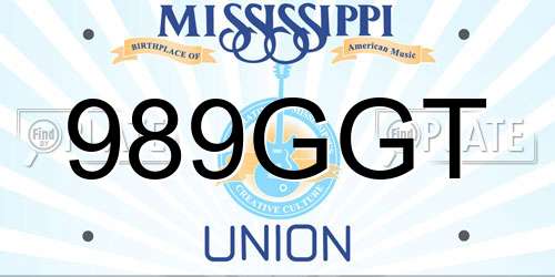 989GGT Mississippi License Plate