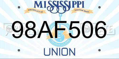 98AF506 Mississippi License Plate