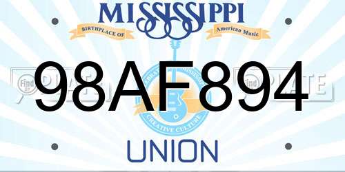 98AF894 Mississippi License Plate
