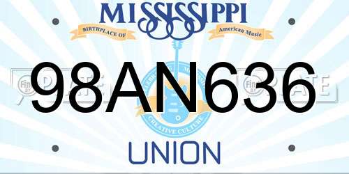 98AN636 Mississippi License Plate