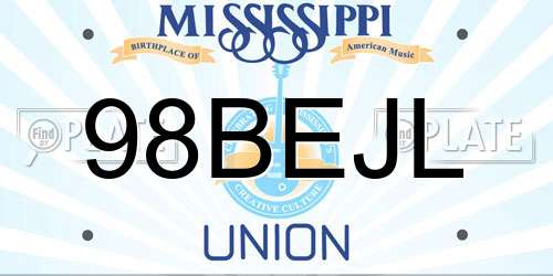 98BEJL Mississippi License Plate