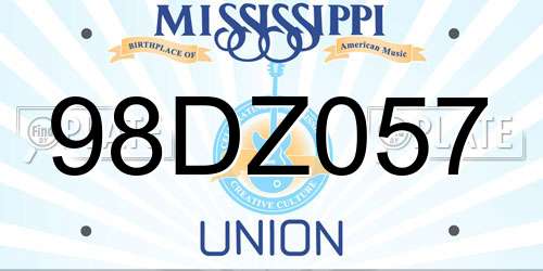 98DZ057 Mississippi License Plate