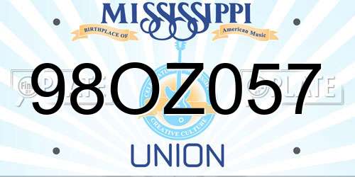 98OZ057 Mississippi License Plate