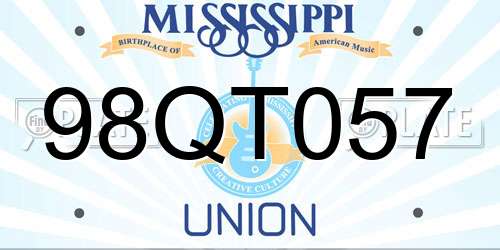 98QT057 Mississippi License Plate
