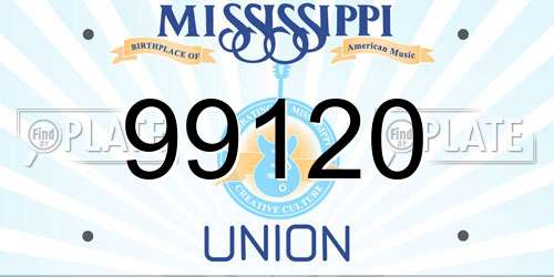 99120 Mississippi License Plate