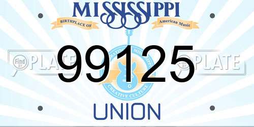 99125 Mississippi License Plate