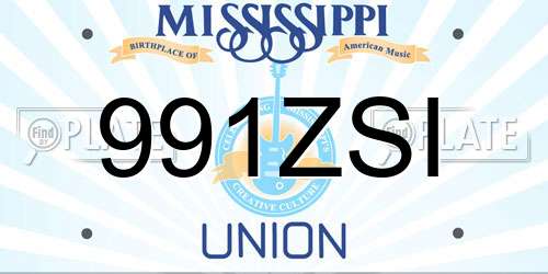 991ZSI Mississippi License Plate