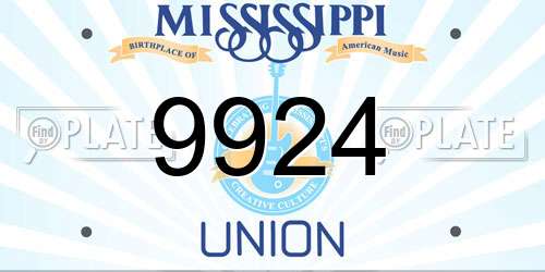 9924 Mississippi License Plate