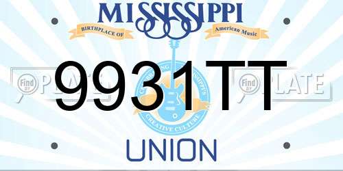 9931TT Mississippi License Plate