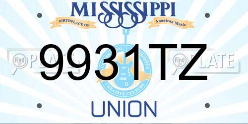 9931TZ Mississippi License Plate