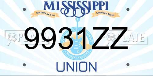 9931ZZ Mississippi License Plate