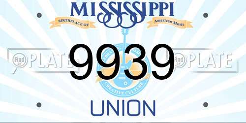9939 Mississippi License Plate