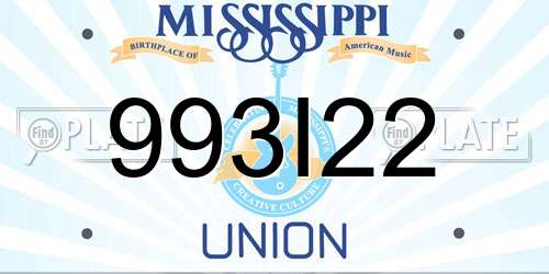 993I22 Mississippi License Plate