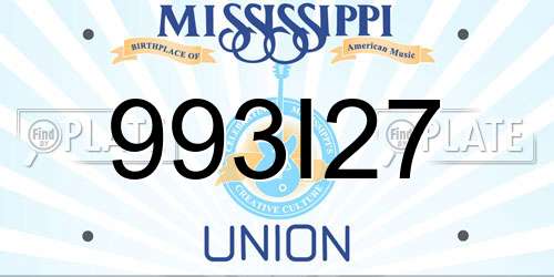 993I27 Mississippi License Plate
