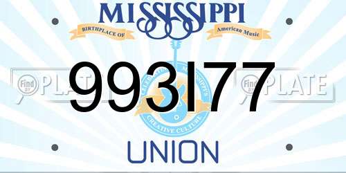 993I77 Mississippi License Plate