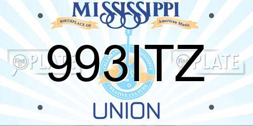 993ITZ Mississippi License Plate