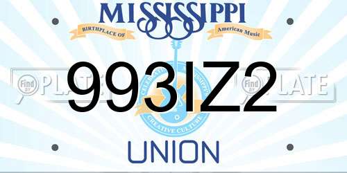993IZ2 Mississippi License Plate