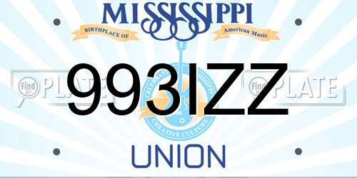 993IZZ Mississippi License Plate