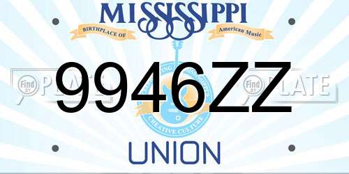 9946ZZ Mississippi License Plate