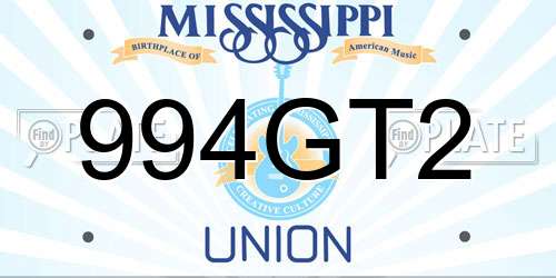 994GT2 Mississippi License Plate