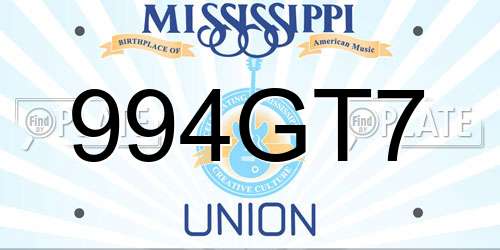994GT7 Mississippi License Plate