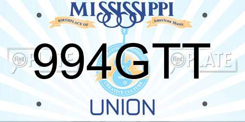 994GTT Mississippi License Plate