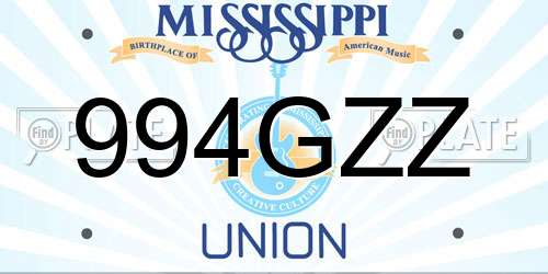 994GZZ Mississippi License Plate