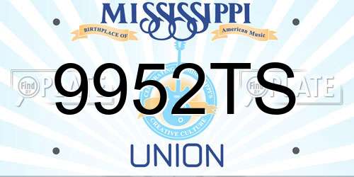 9952TS Mississippi License Plate