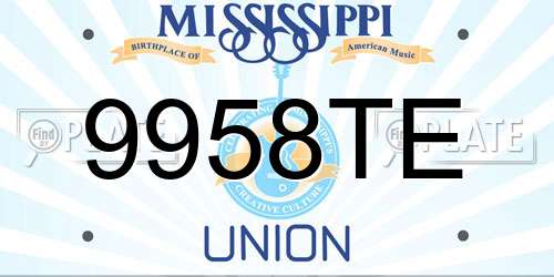 9958TE Mississippi License Plate