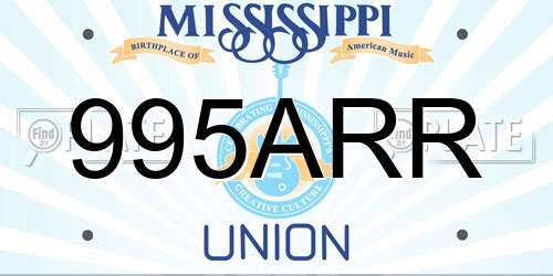 995ARR Mississippi License Plate